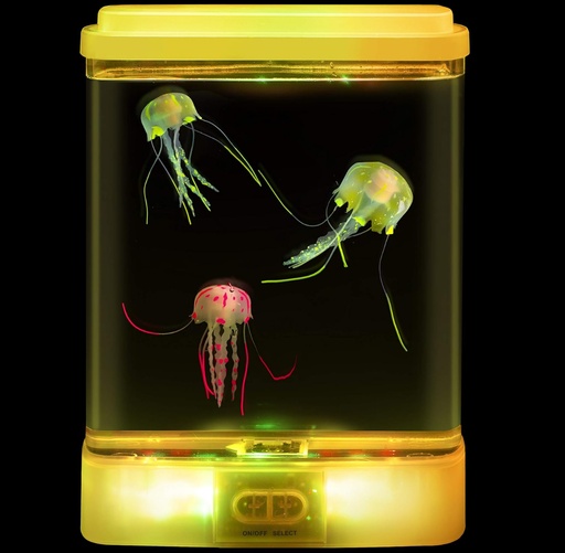 Playlearn Jellyfish Lamp Tank Aquarium - Mood Night Light for Kids - Color Changing LED Lamp - Comes with 2 Jelly Fish