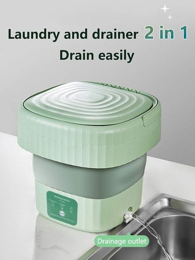 Mini Washing Machine, 6L Portable Folding Washing Machine, Small Laundry Bucket for Socks, Baby Clothes, Towels, Sensitive Items
