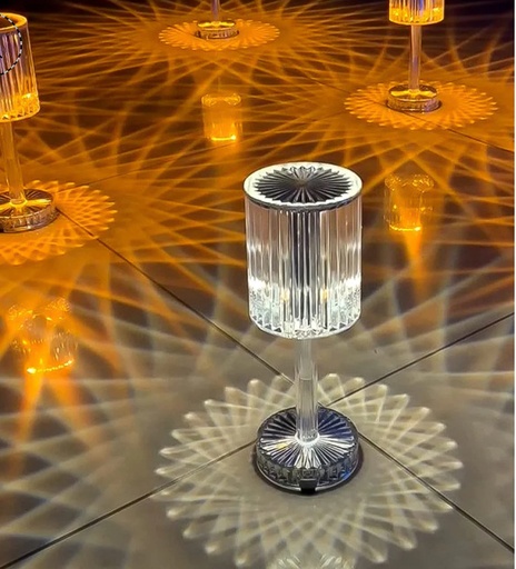 LED Table Lamp Crystal Touch Dimmable LED Bedside Lamp Modern Creative Acrylic Diamond Bedside Lamp LED Night Light for Bedroom, Living Room, Restaurant, Hotel Decoration